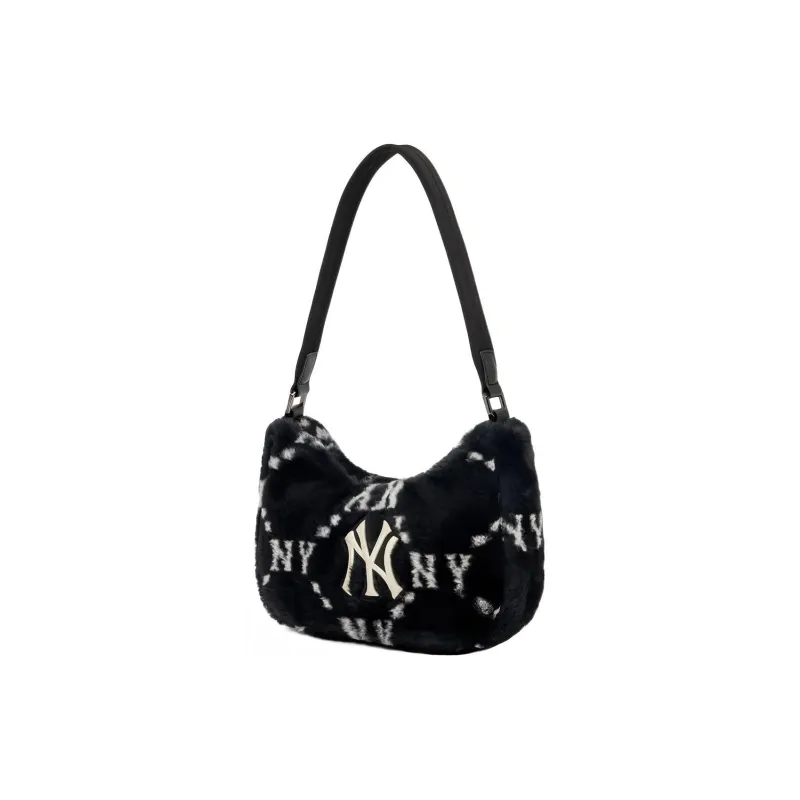 MLB Plush Shoulder Bag Handbags Shoulder Bags Unisex Black-1
