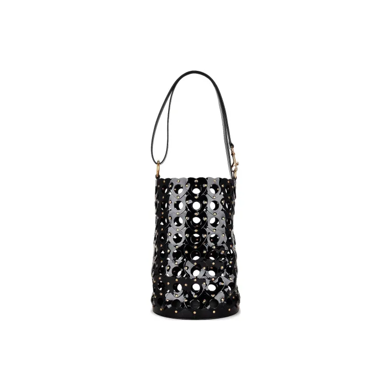SAINT LAURENT Patent Leather Calfskin Bucket Bags Crossbody Bag Shoulder Bag Women's Black-1