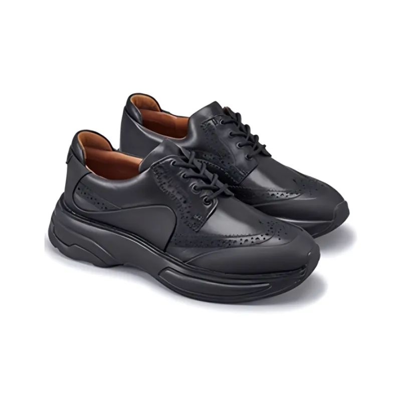 TSUBO GT Oxford Cushioning Wear-Resistant Low-Top Casual Shoes Unisex Black-3