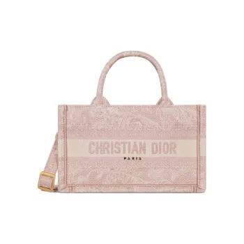 DIOR BookTote Embroidery Shoulder Bag Crossbody Bag Handbag Mini Women's Pink