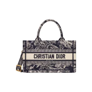DIOR BookTote Reverse Yu Yi Print Embroidery Tote Bag Shopping Bag Shoulder Bag Crossbody Bag Handbag Mini Women's Blue