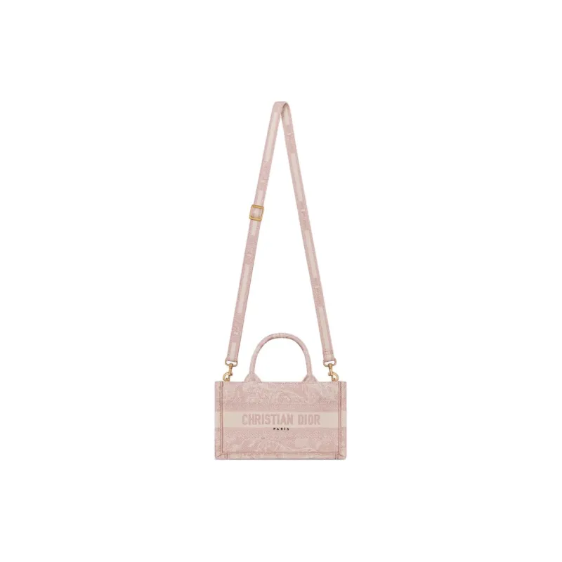 DIOR BookTote Embroidery Shoulder Bag Crossbody Bag Handbag Mini Women's Pink-1