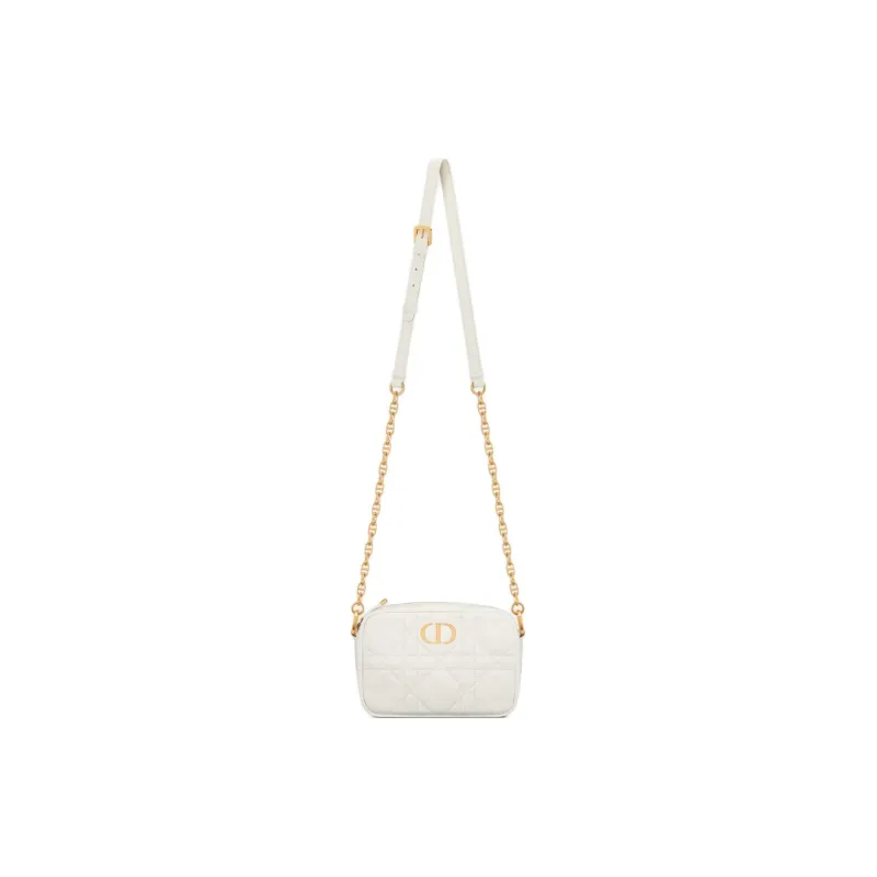 DIOR Caro Cow Leather Controller Camera Bag Crossbody Bag Shoulder Bag Small Size Women's Milk White-1