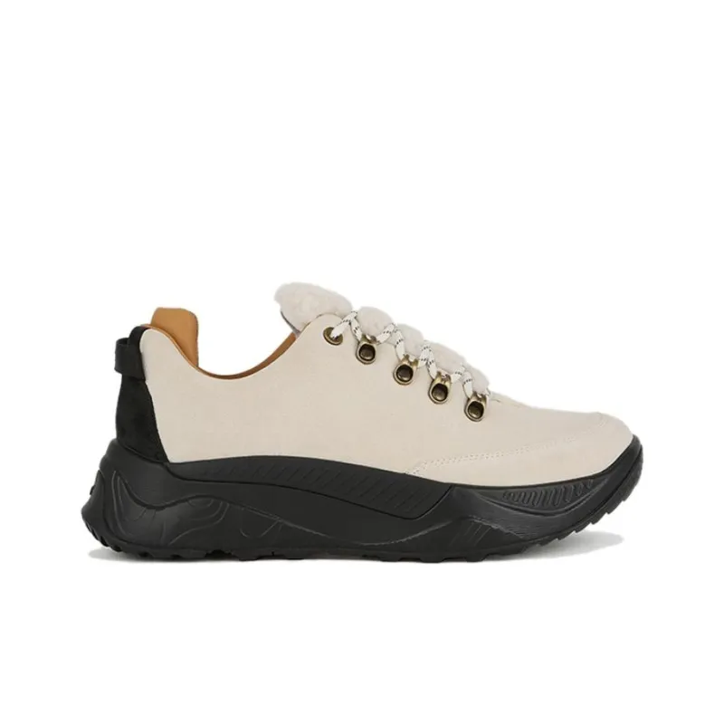 TSUBO UT Shearing Anti-Slip Wear-Resistant Low-Top Casual Shoes Unisex Ecru-1