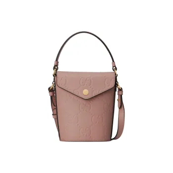 GUCCI Leather Bucket Bag Handbag Shoulder Bag Crossbody Bag Mini Women's Pink