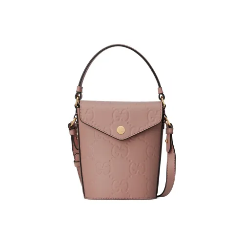GUCCI Leather Bucket Bag Handbag Shoulder Bag Crossbody Bag Mini Women's Pink