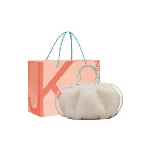 JANE KLAIN Plush Crossbody Handbags Small Size Women's White/Coffee
