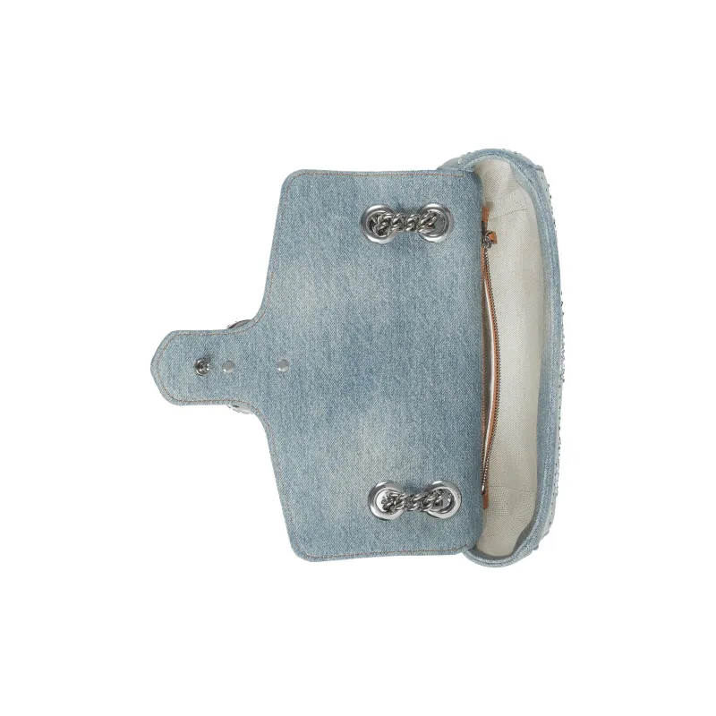 GUCCI GG Marmont Denim Portable Crossbody Bag Shoulder Bag Women's Light Blue-6