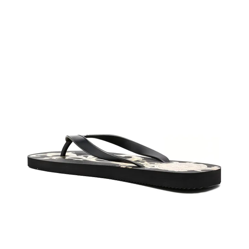 VERSACE Rubber Sole Quiet Flip Flops Men's Black-4
