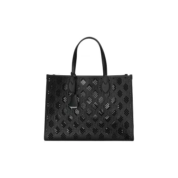 GUCCI Ophidia Leather Tote Bag Shopping Bag Handbag Medium Size Women's Black