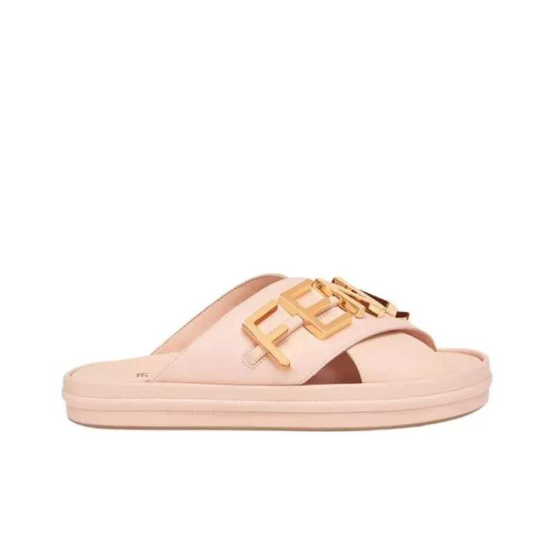 FENDI Lettering Logo Flat Slides-2