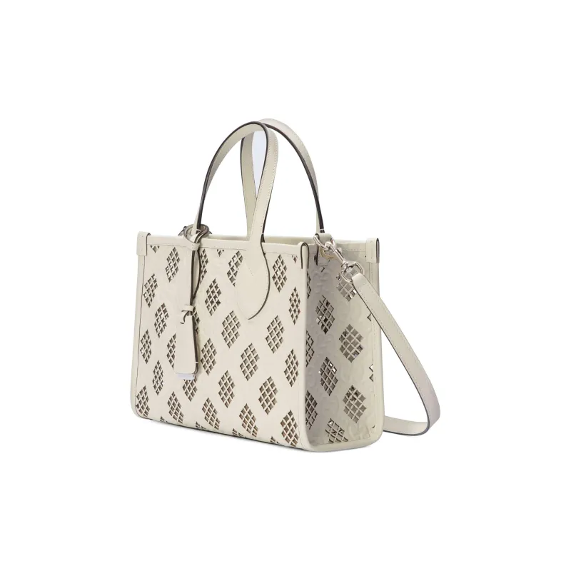 GUCCI Ophidia Leather Tote Bag Shopping Bag Handbag Small Size Women's Ecru-2