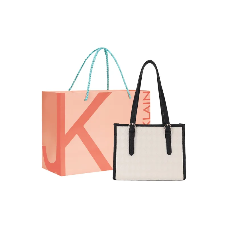 JANE KLAIN PU Tote Bag, Shopping Bag, Handbag, Shoulder Bag Large Size Women's White & Black/White & Coffee/Khaki-0