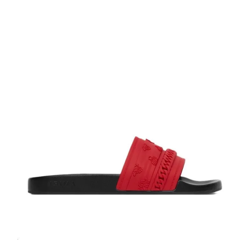 AMIRI Pool Slide Bandana Chain Red Black-4