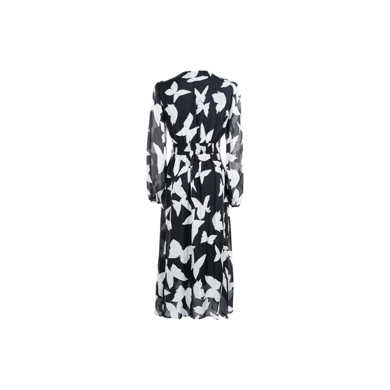 MISSSHINE Long Sleeved Dresses Women's Black-1