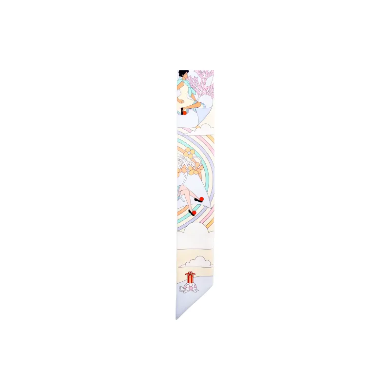 HERMES Carres Volants Twilly Silk Scarves Women's-2