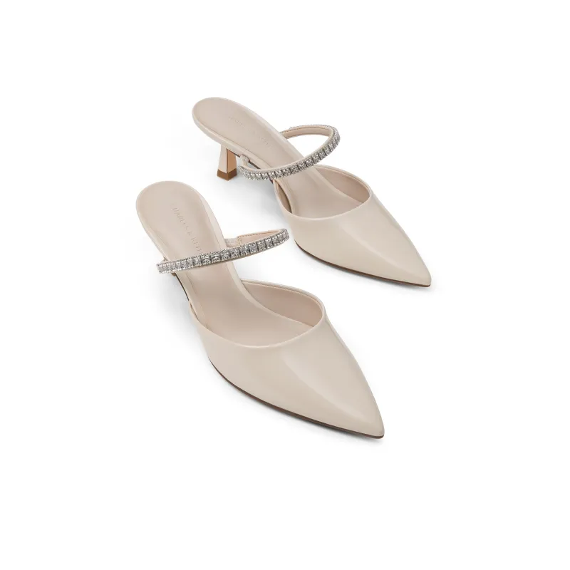 CHARLES&KEITH Composite Sole Closed Toe Slippers 6cm Women's-7