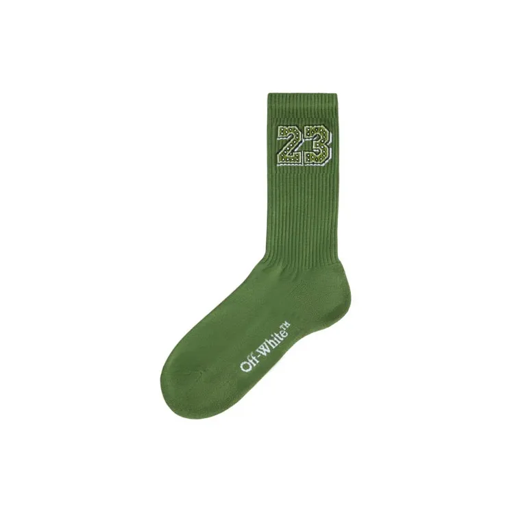 OFF WHITE 23 Bandana Intarsia Socks-0