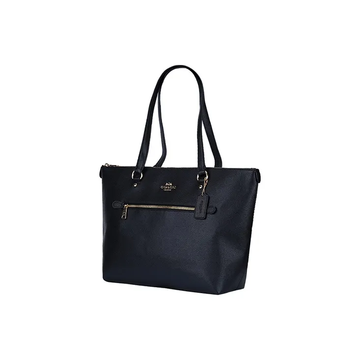 COACH Gallery Leather Tote Bag, Shopping Bag, Handbag, Shoulder Bag Tubas Women's Black-1