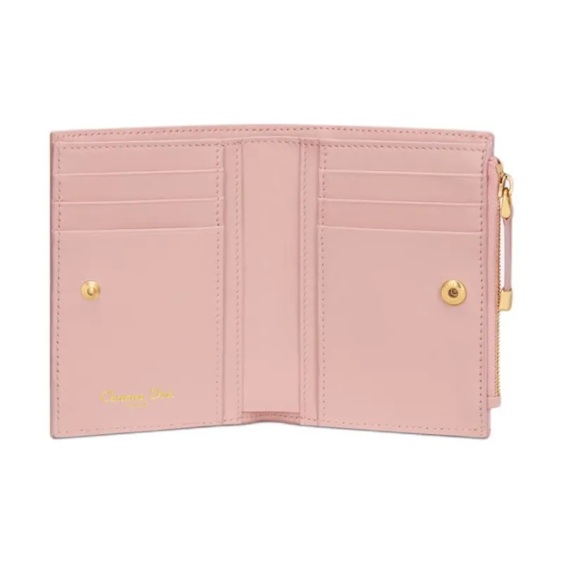 DIOR 30 Montaigne Toile De Jouy Jacquard Fabric Wallet Women's Pink-4