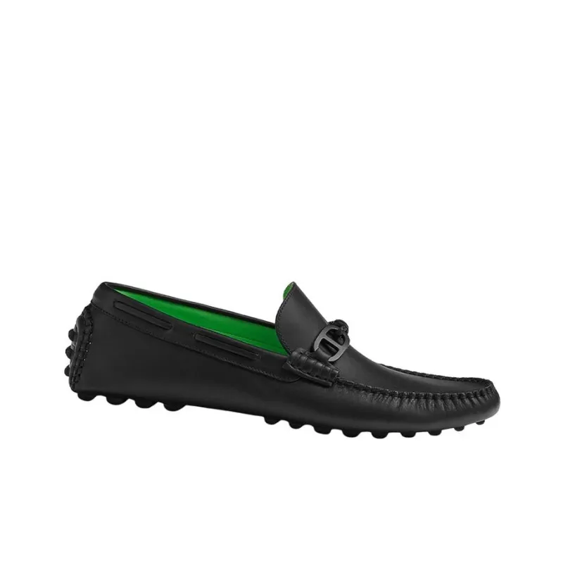 HERMES Alessandro Loafers Men's Black-1