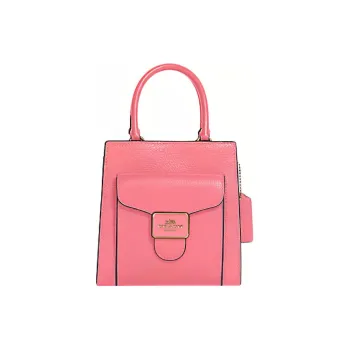 COACH Pepper Pebbled Leather Sheet Music Bag Handbag Crossbody Bag Small Size Women's Pink/Candy Color