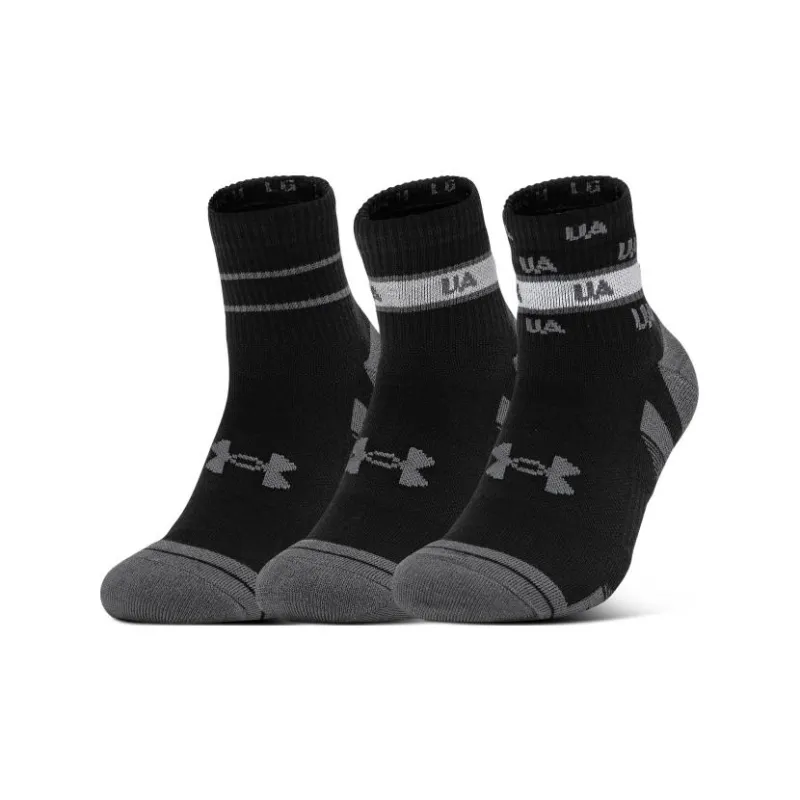 Under Armour Performance Tech Mid Calf Socks Unisex 3 Pack Black-0