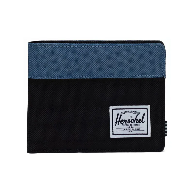 Herschel Canvas Card Holder Wallet Coin Purse Regular Unisex Classic Black/Rippling Blue-0