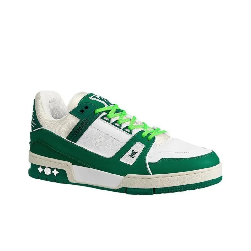 LOUIS VUITTON LV Trainer White Green-1