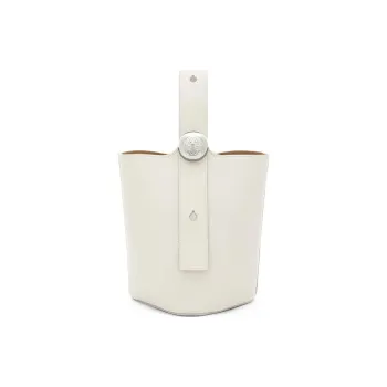 LOEWE Bucket Series Soft Grain Cow Leather Bucket Bag, Shoulder Bag, Crossbody Bag, Handbag Mini Women's White