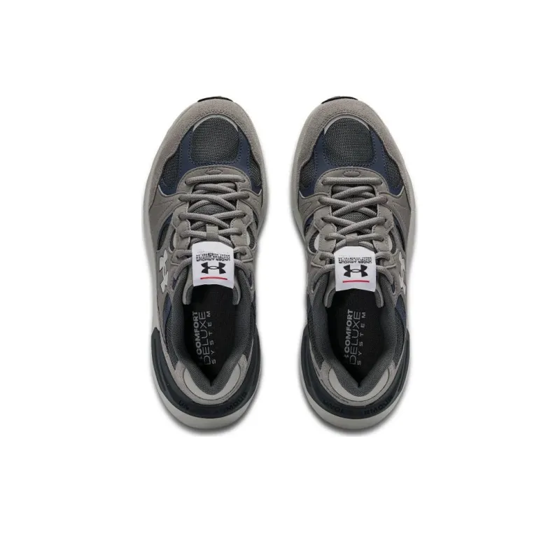 Under Armour Cushioning Anti Slip Wear Resistant Breathability Low Top Casual Running Shoes Unisex Asphalt Gray-2