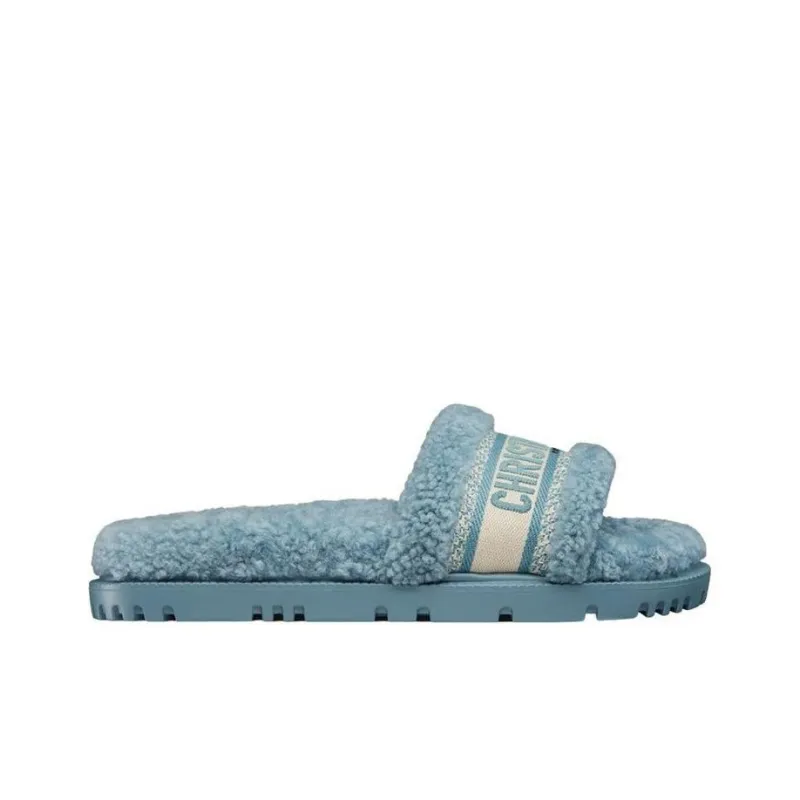 DIOR Dway Rubber Sole Abrasion Resistant Slide Slippers Women's Sky Blue-1