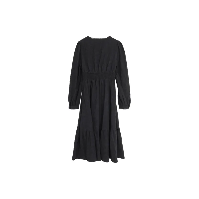 SETIROM Long Sleeved Dress Women's Black-1
