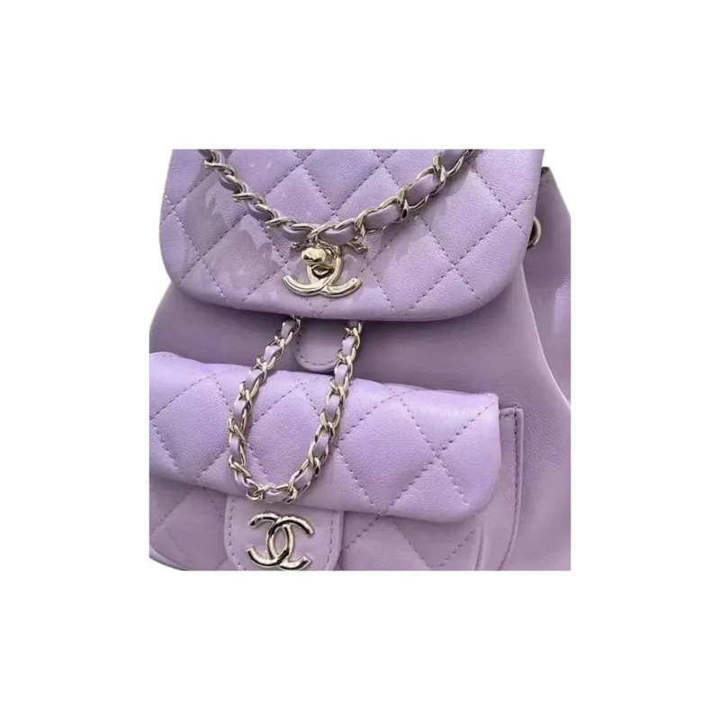 CHANEL Duma Smooth Calf Leather Backpack Trumpets Women's Taro Purple-1