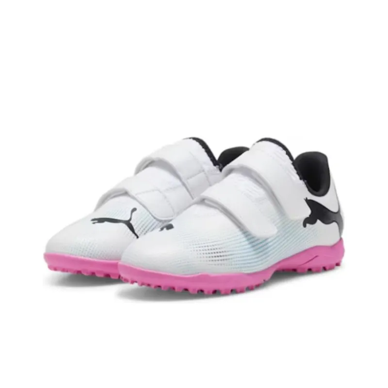 PUMA Future AG Rubber Short Studs Anti Slip Wear Resistant Soccer Shoes Unisex White Pink-2
