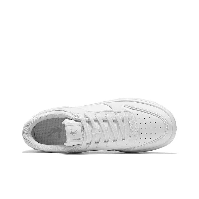 QIAODAN Slip Resistant Cushioning Low Top Skateboard Shoes Women's White-2