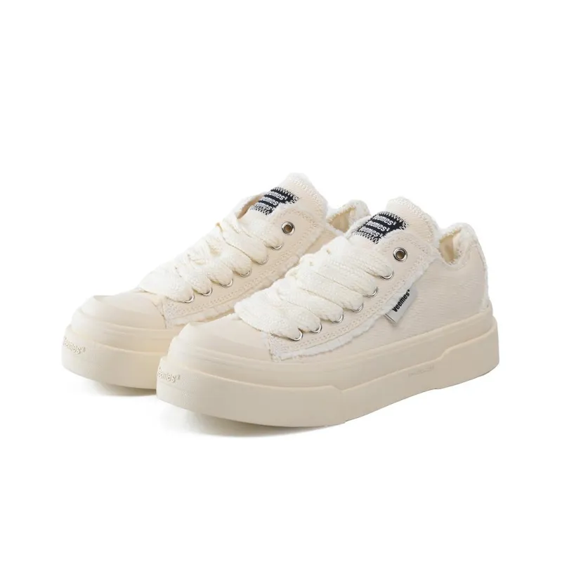 VEEMES Canvas Shoes Unisex Low Top Ecru-2