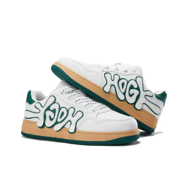 HOGK Anti Slip And Wear Resistant Height Increasing Skateboard Shoes Unisex Vanilla Cream-4