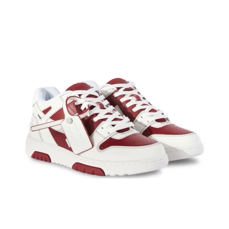 OFF WHITE Out Of Office Ooo Low Tops Brick Red White-2