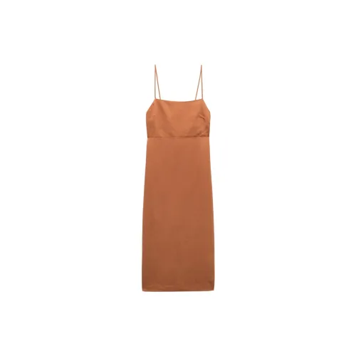 ZARA Slip Dresses Women's Orange