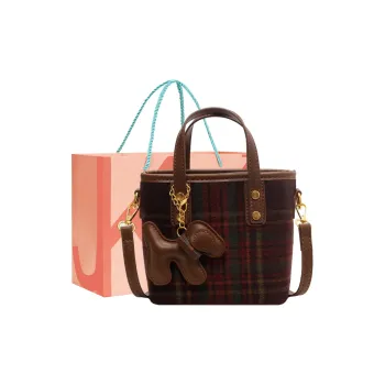 JANE KLAIN Fabric With Synthetic Leather One Shoulder Handbags Women's Coffee/Green