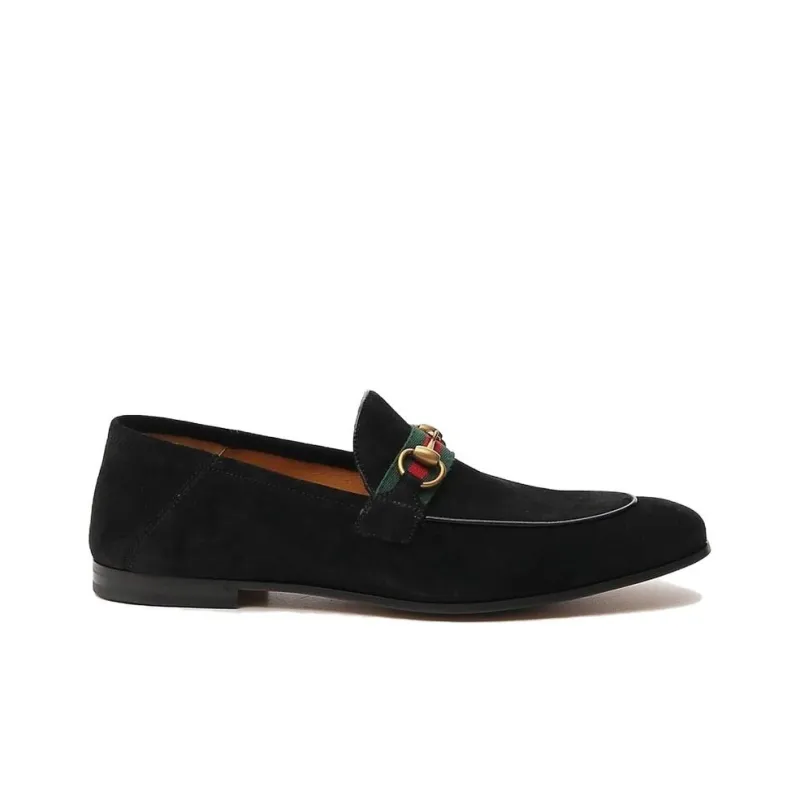 GUCCI Horsebit Loafers Flat Shoes Men's Black-1