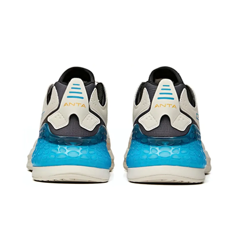 Anta Running Collection Cushioning Anti Slip And Wear Resistant Low Top Running Shoes Men's Gray Black Blue-2