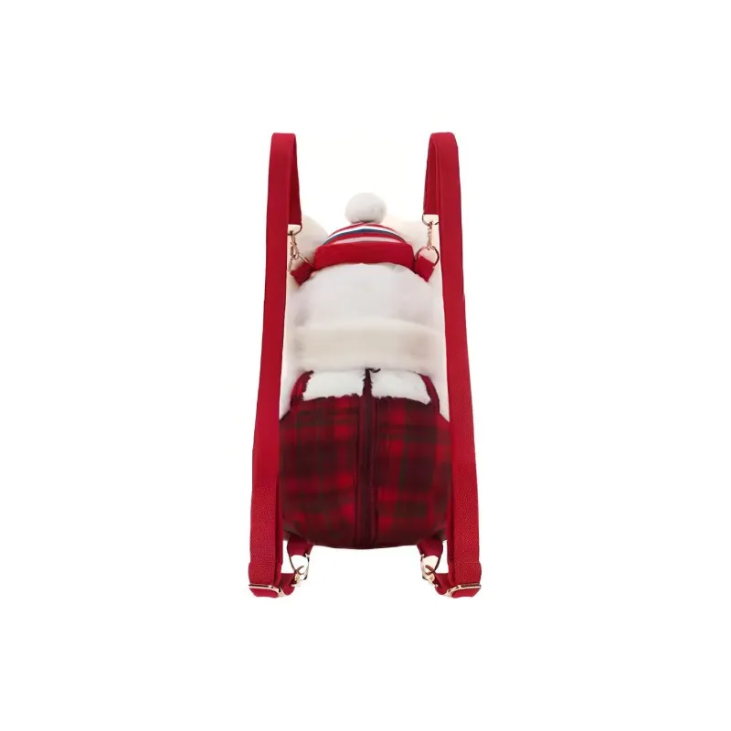 Disney 2023 Winter Duffy And Friends Snowman Series Polyester Backpack Regular Women's Red Multicolored-3