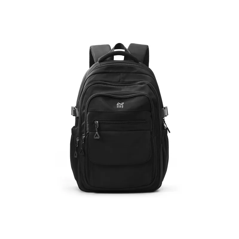 KEYSTREET Fabric Backpack Regular Unisex Black/Ecru/Gray/Blue-1