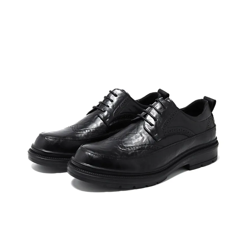 Poitulas Dress Shoes Men Low Top Black-2