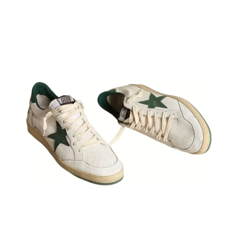 Golden Goose Ball Star White Green Star-2