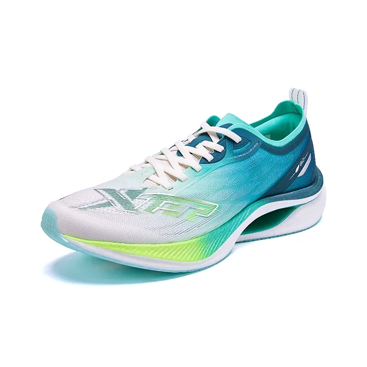 XTEP Cushioning Abrasion Resistant Lightweight Low Top Casual Running Shoes Men's White Green-1