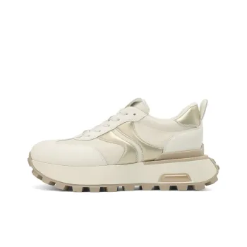 JOSINY Chunky Sneakers Women's Low Top White Gold/White Silver