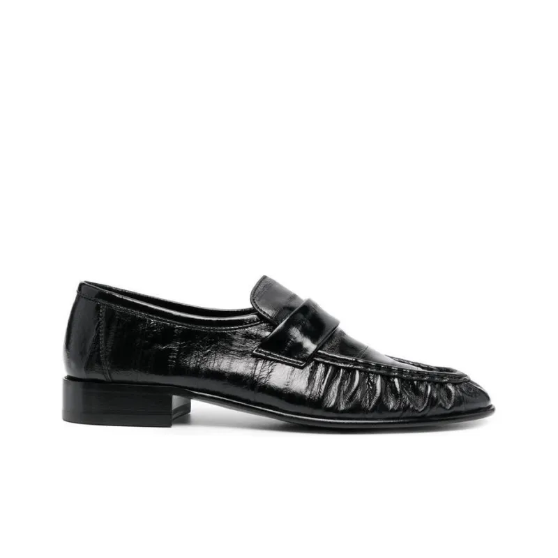 THE ROW Ruched-Detailed Almond Toe Loafers Women's-4
